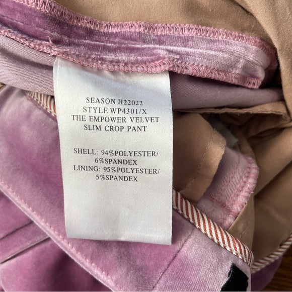 WILDFANG lavender purple pink velvet velour empower crop straight leg pants - Picture 5 of 11